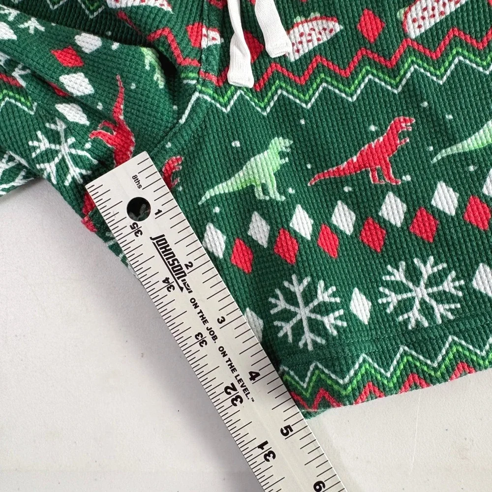 Chubbies Pajama Lounge Shorts Mens XL Green Dinosaur Taco Waffle Knit Holiday